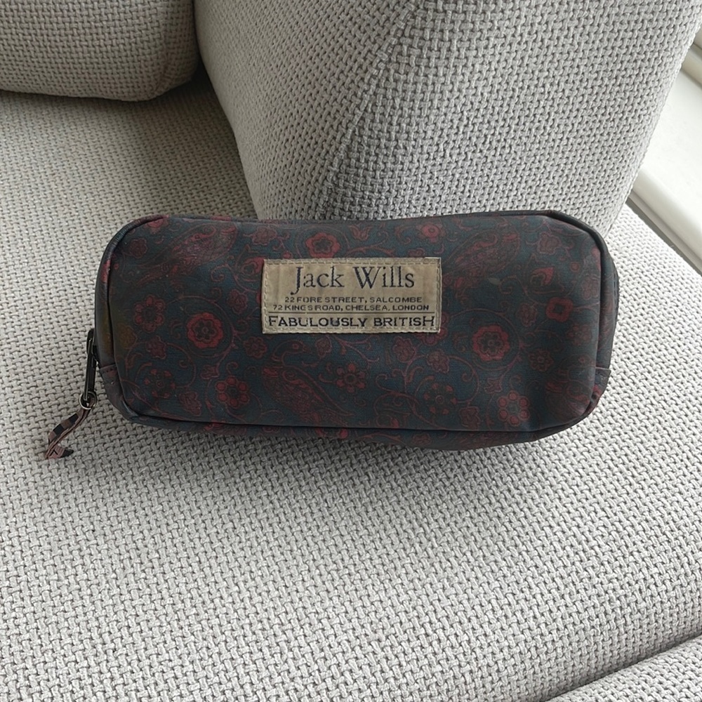 Jack Wills Floral Print Pencil Case Cosmetic Pouch Preppy British Zip Pouch